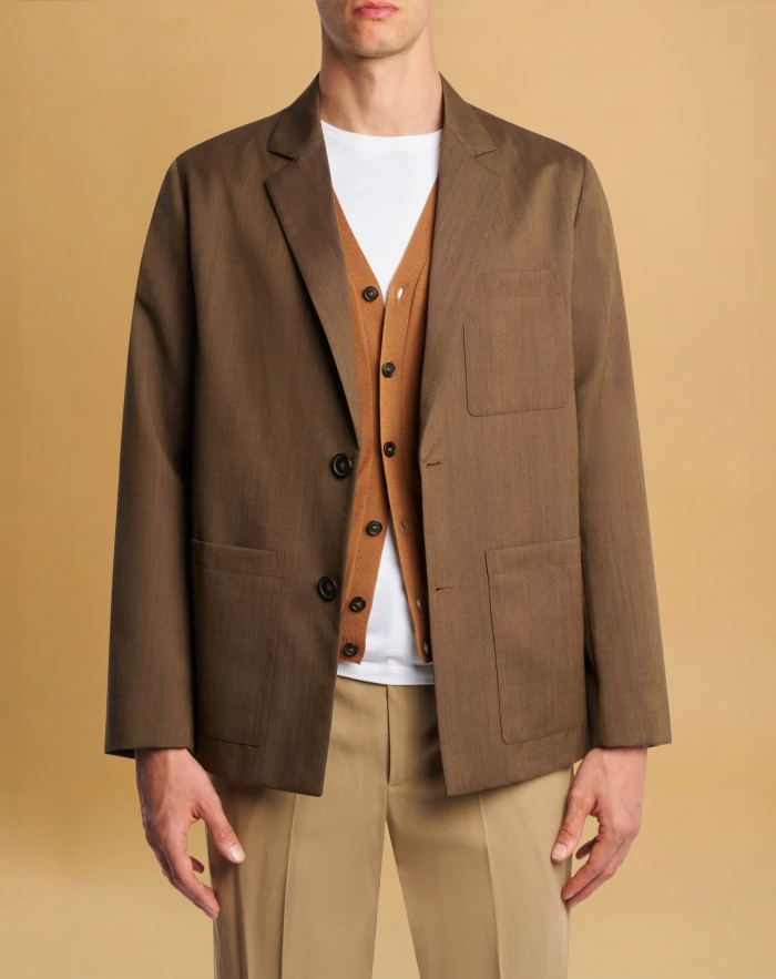 Single-breasted wool jacket