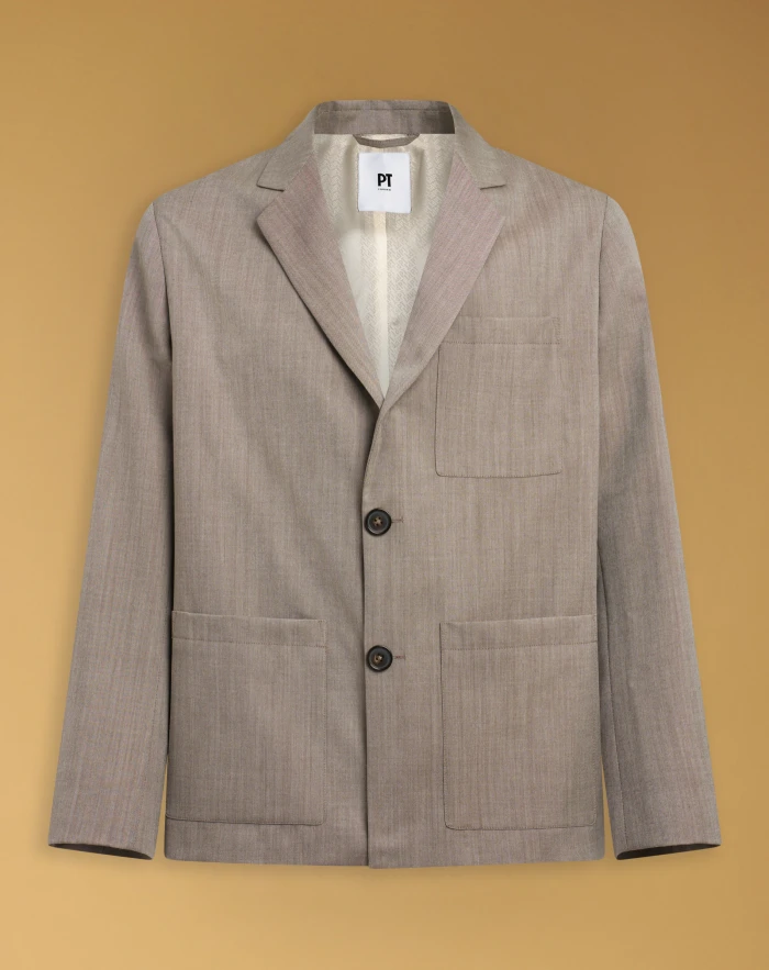 Single-breasted wool jacket