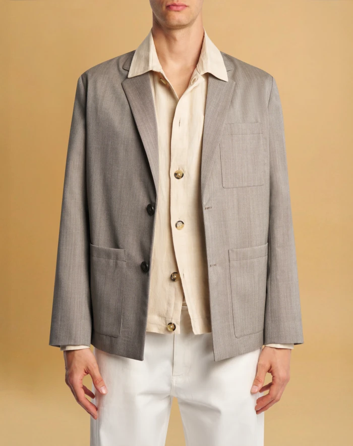 Single-breasted wool jacket