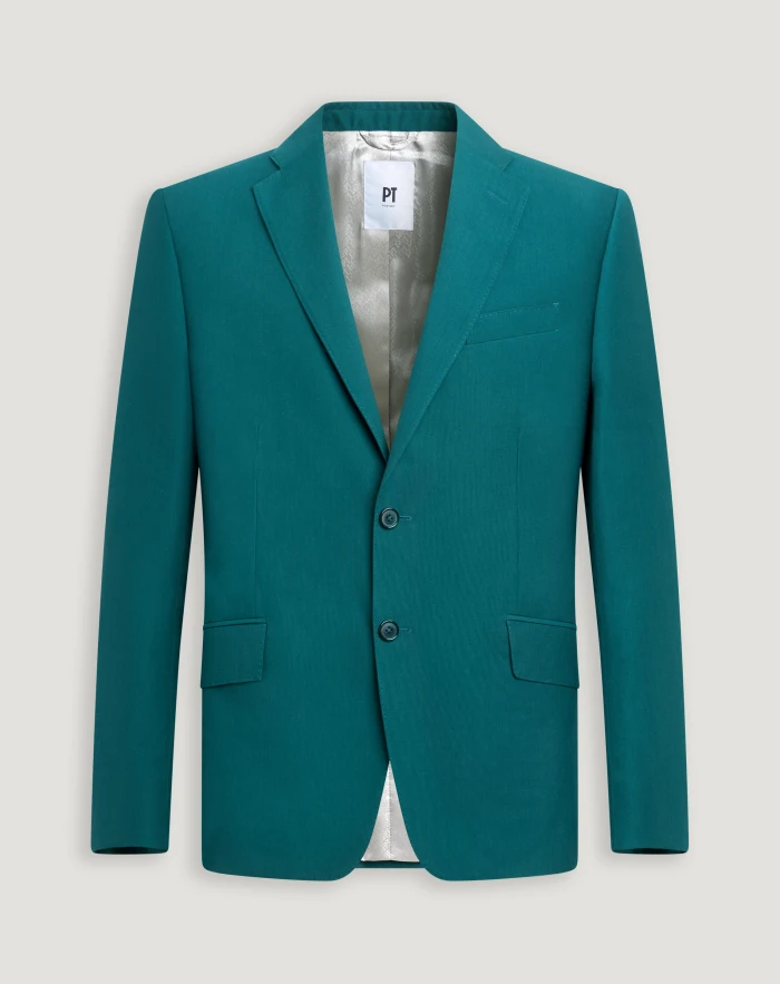 Giacca monopetto in lana e cotone