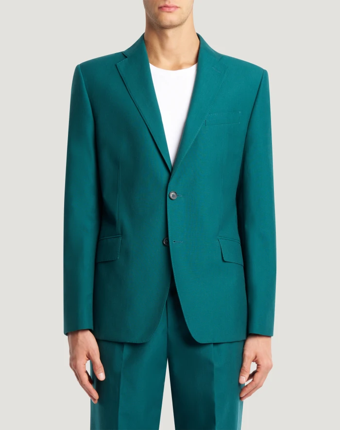 Giacca monopetto in lana e cotone