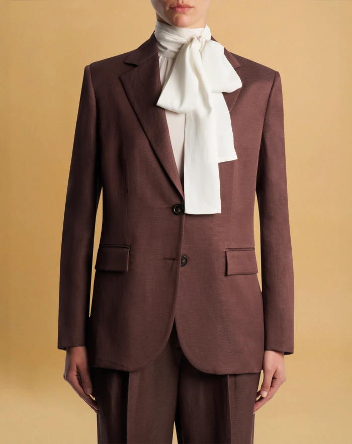 Alix jacket in flowy linen jacquard