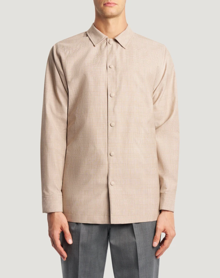 Giacca in lana e cotone check