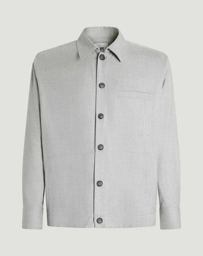 Jacket in wool and silk flannel