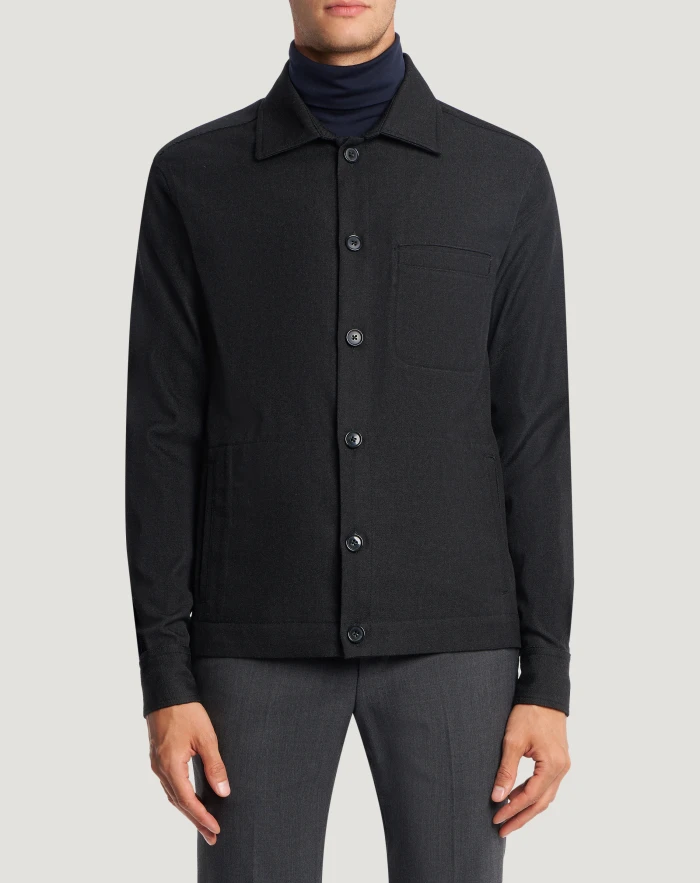 Jacket in wool and cotton