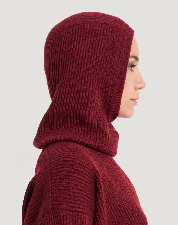 Balaclava in lana e cachemire tricot