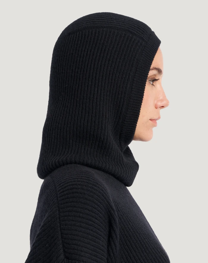 Balaclava in lana e cachemire tricot