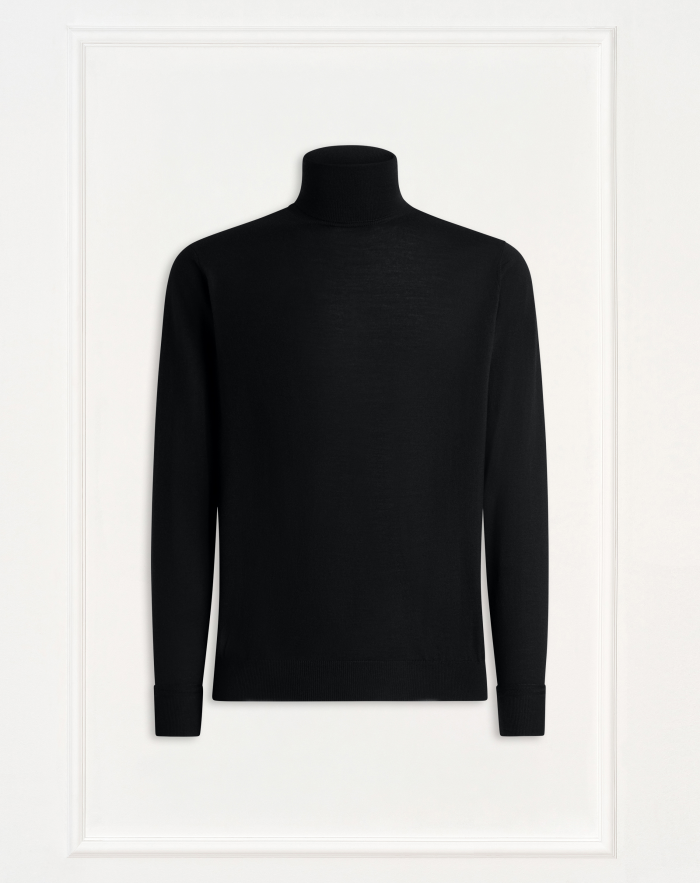 Polo-neck jumper in wool