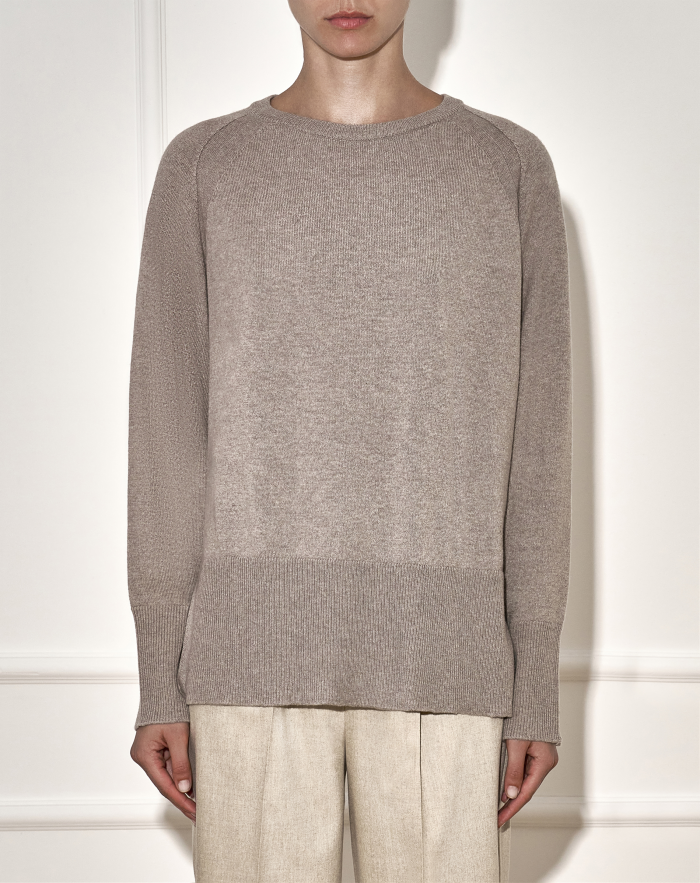 Knitwear - FEDERICA Oversized Crewneck sweater, Raglan Fit, Side Slits