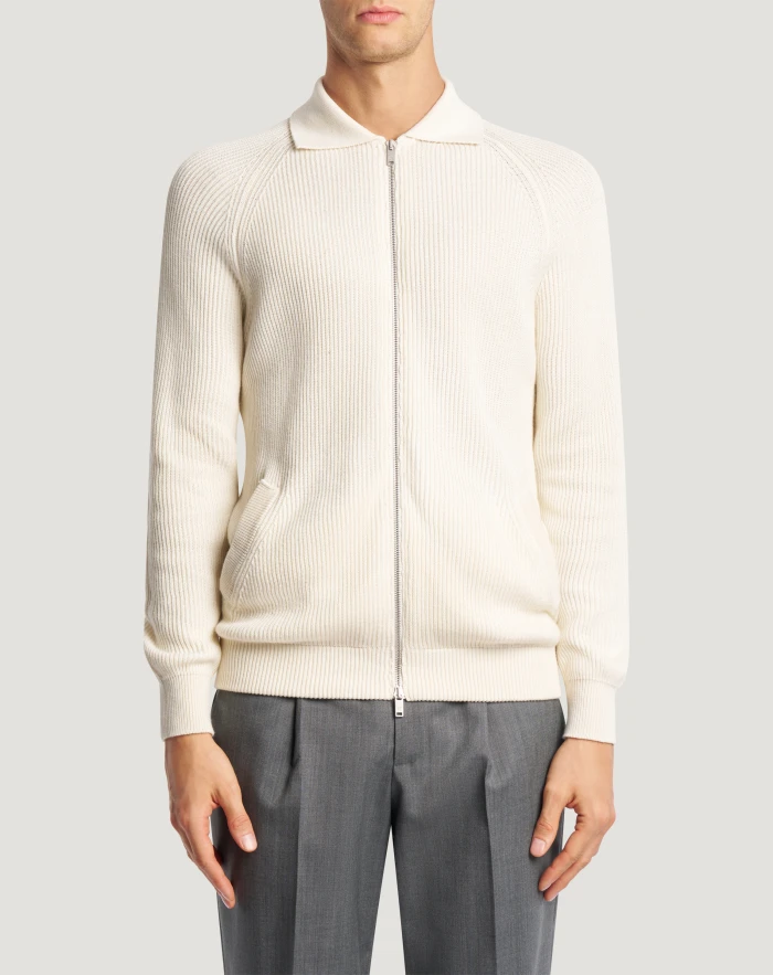 Bomber in cotone e cachemire