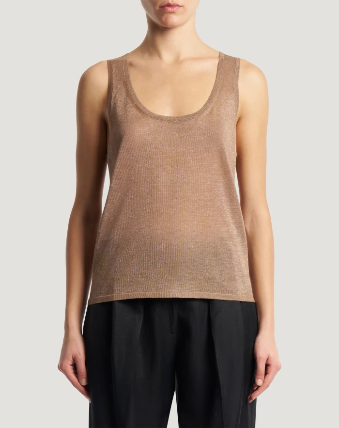 Top Carmen in maglia di viscosa