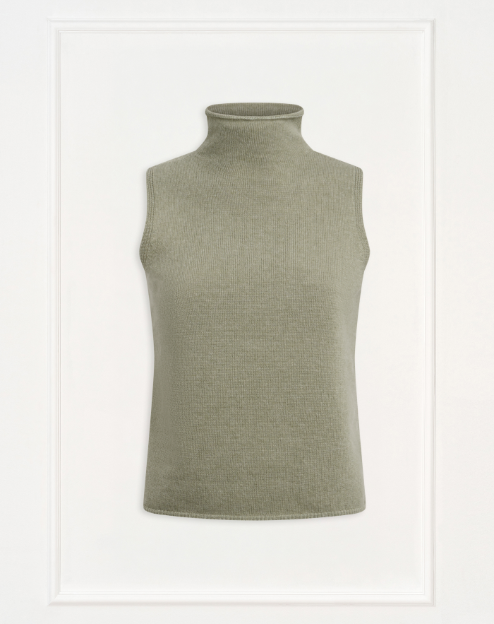 Knitwear - CHIARA Sleeveless Knit Top, High Neck