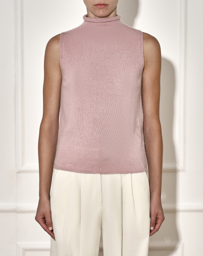 Knitwear - CHIARA Sleeveless Knit Top, High Neck