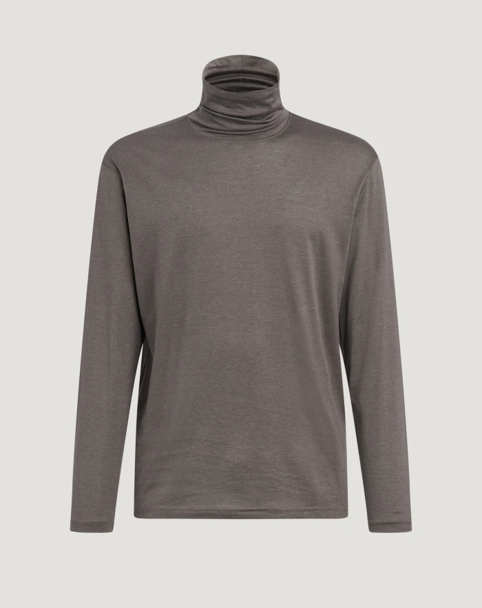 Jumper in cotton jersey and silk