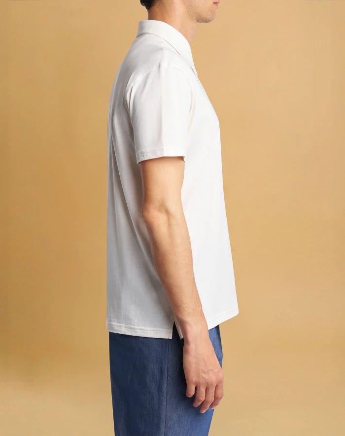 Cotton jersey and silk T-shirt for men, white | PT Torino