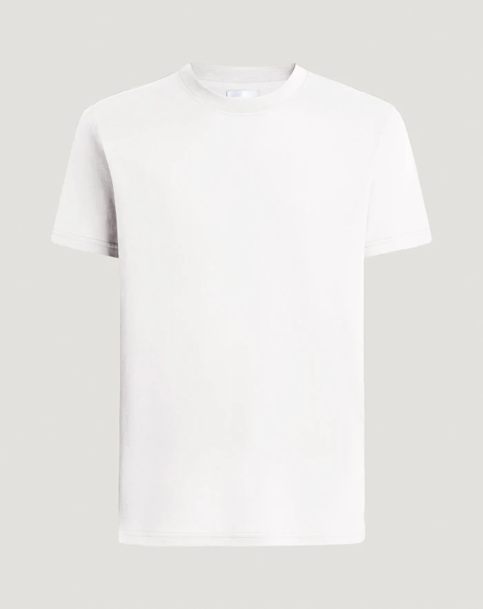 Jumper in cotton jersey and silk