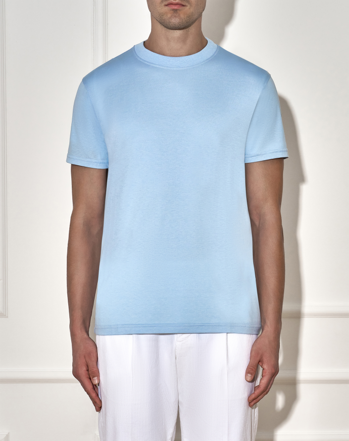 Cotton jersey and silk T-shirt