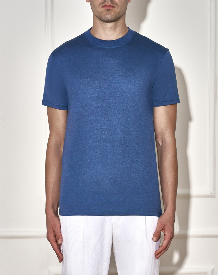 T-shirt in cotton and silk jersey