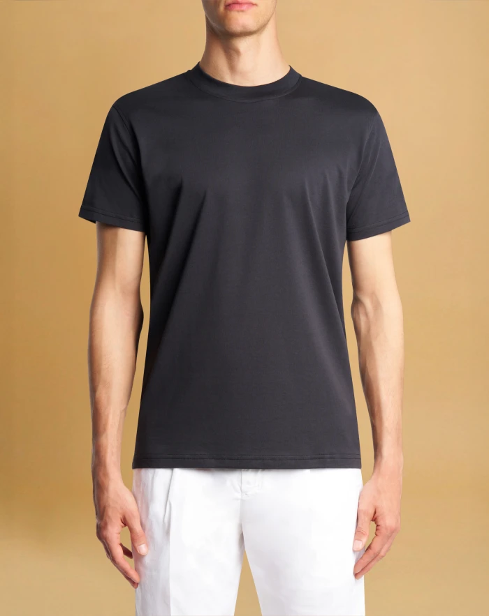 Cotton jersey and silk T-shirt