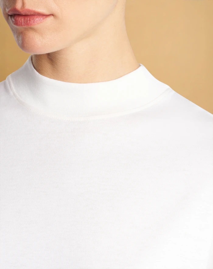 Carlotta T-shirt in cotton and silk jersey for women, white | PT 