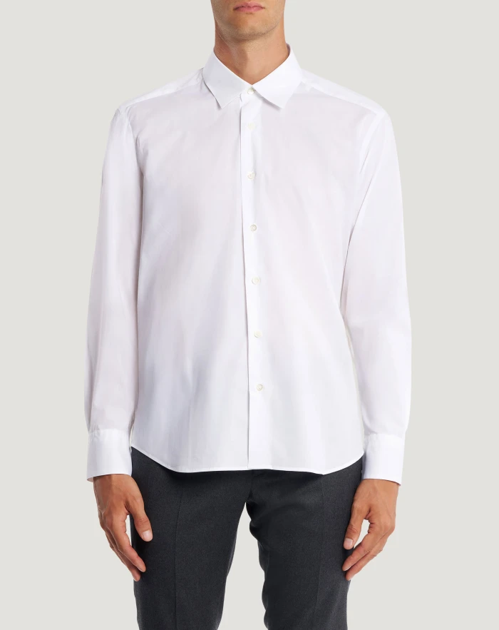 Shirt in stretch poplin