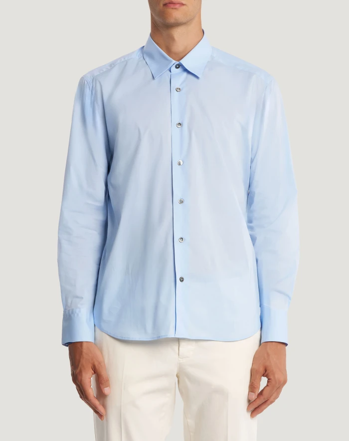 Shirt in stretch poplin