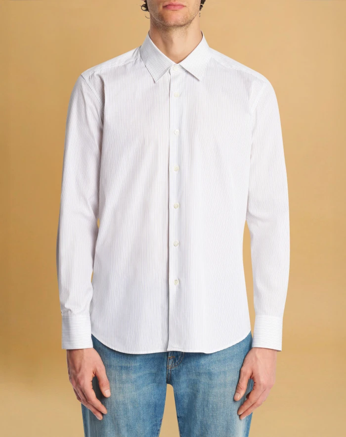 Shirt in cotton poplin