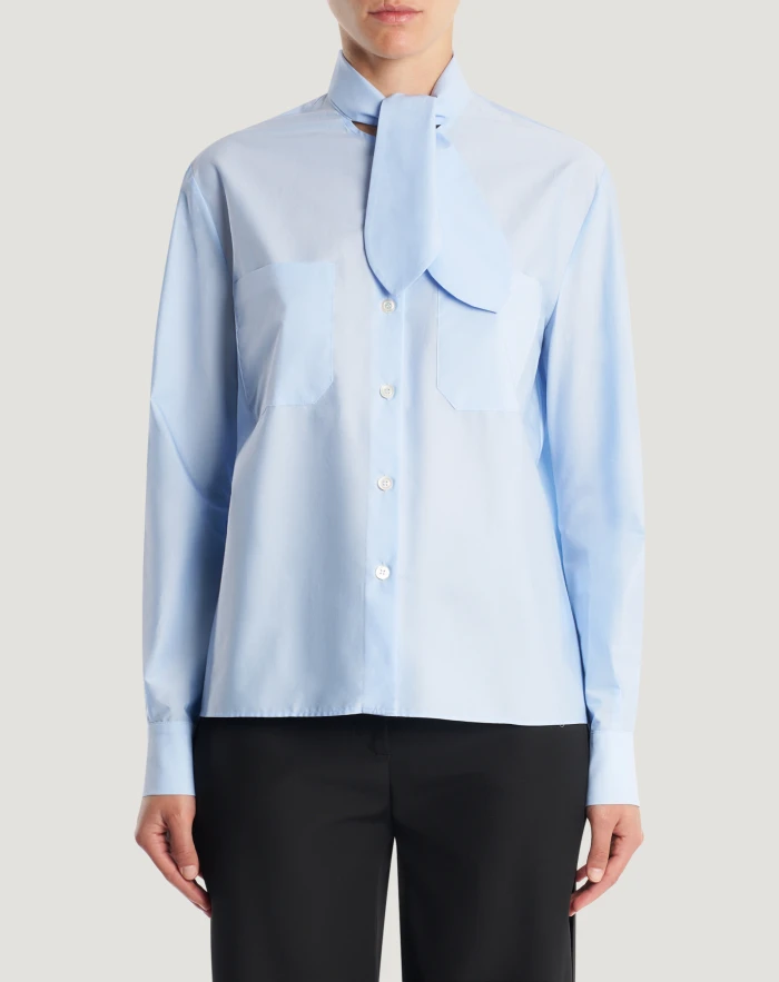 Camicia Viola in popeline stretch