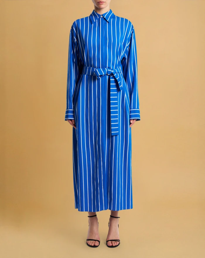 Emilia dress in striped viscose