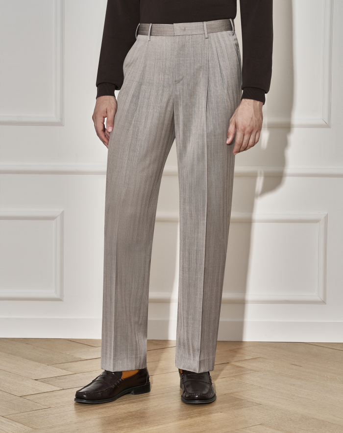Samuel trousers in herringbone wool