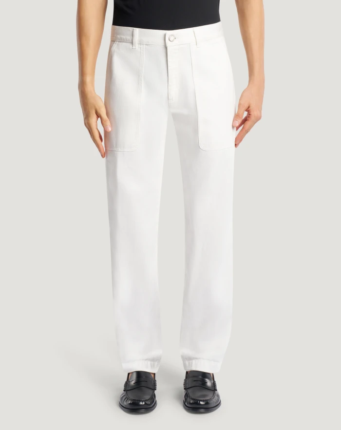 Industrial trousers in bull denim