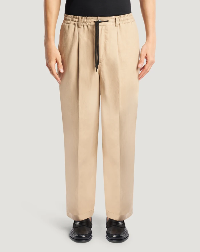 Wide Fatigue trousers in bull denim