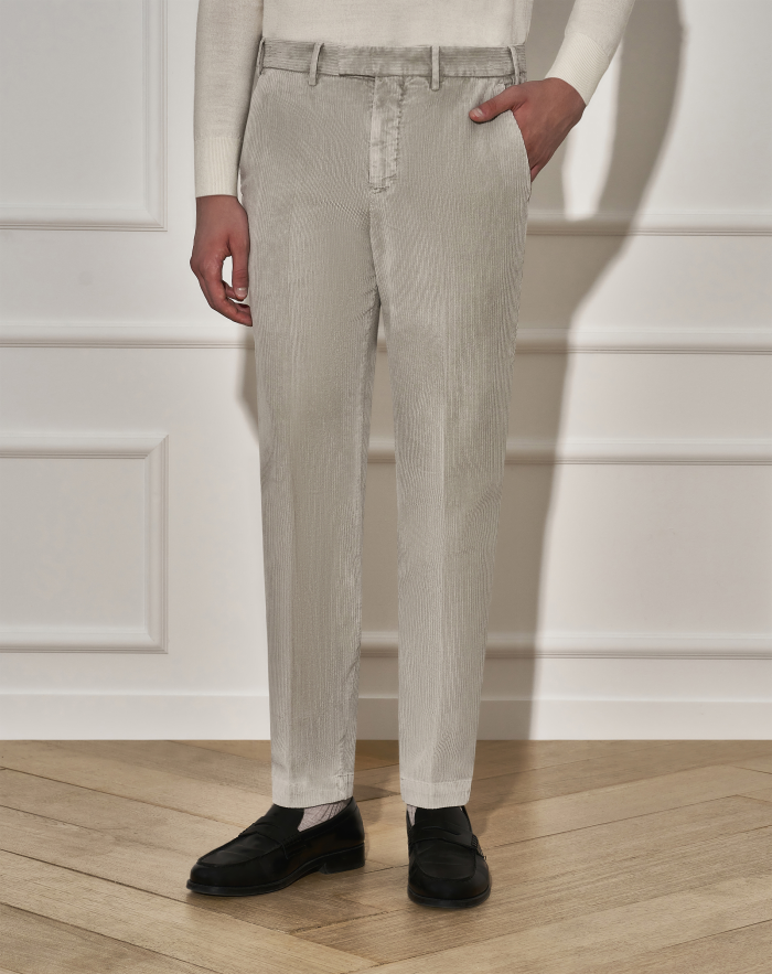 Master trousers in faded-effect velvet