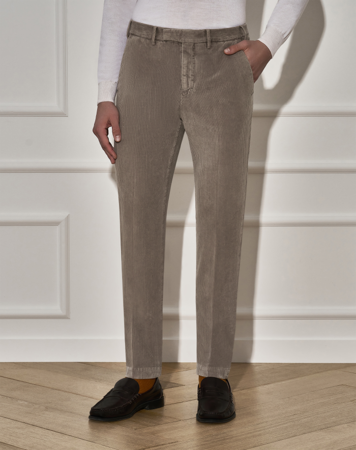 Master trousers in faded-effect velvet