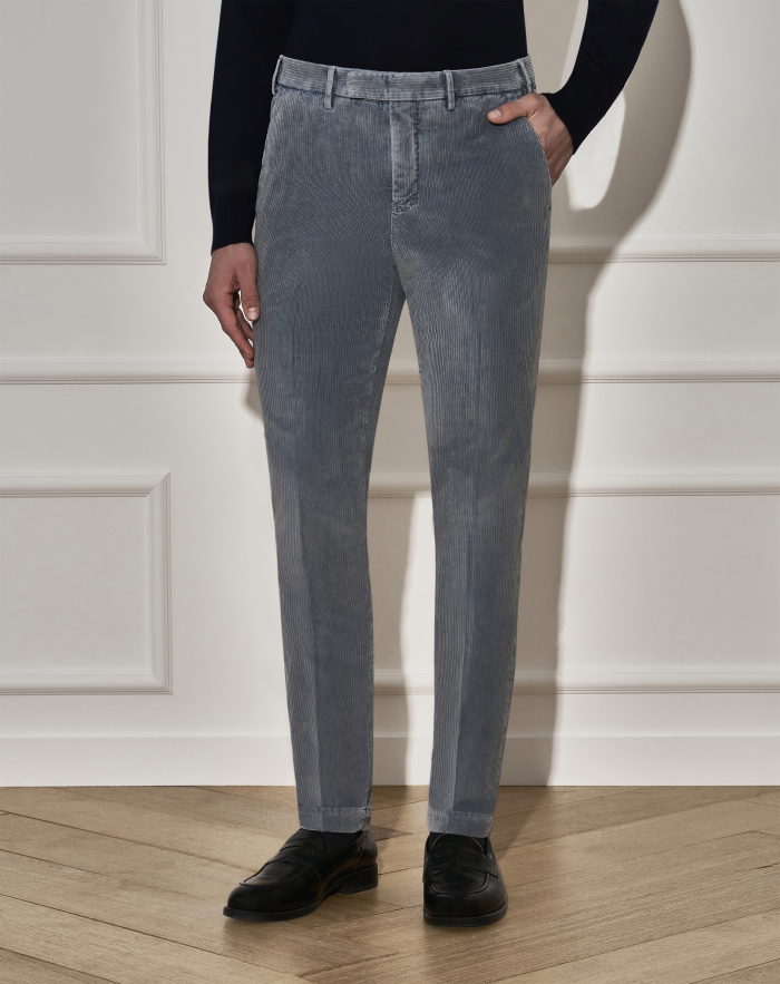Master trousers in faded-effect velvet