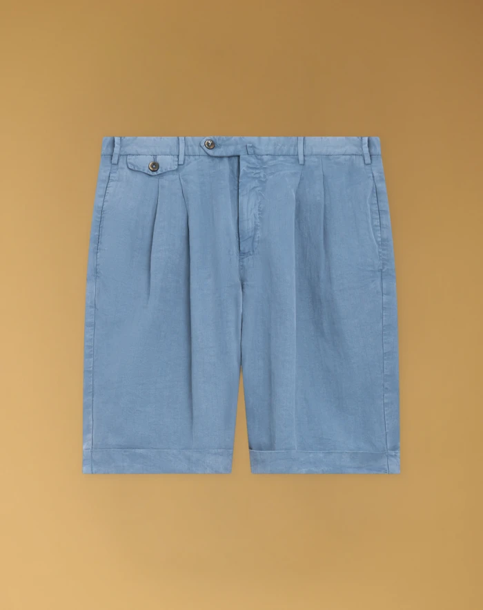 Cotton and linen Bermuda shorts