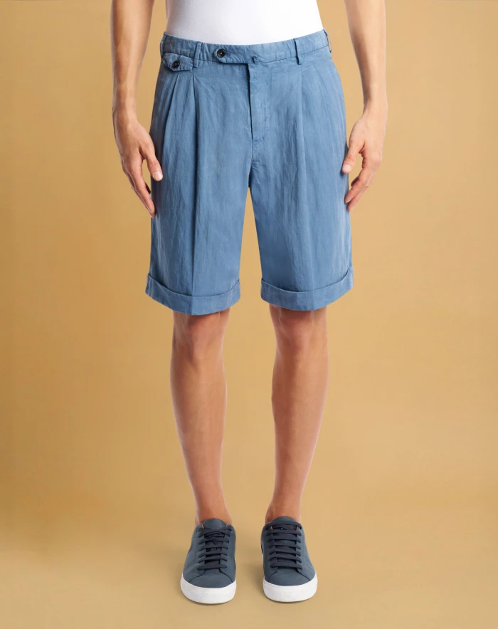 Cotton and linen Bermuda shorts