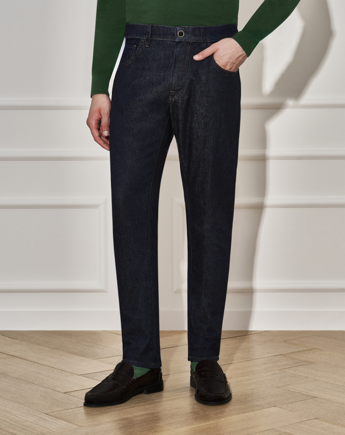 Breakbeat Zip jeans in stretch denim
