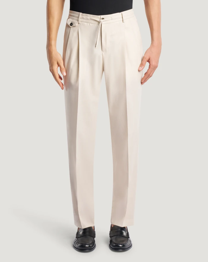 Pantaloni City in lana stretch