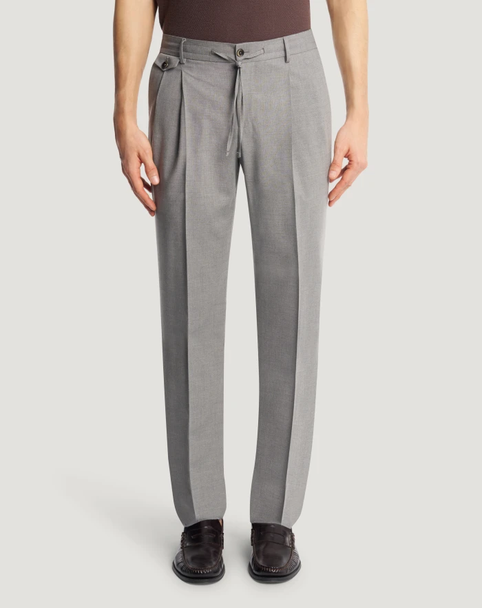 Pantaloni City in lana stretch