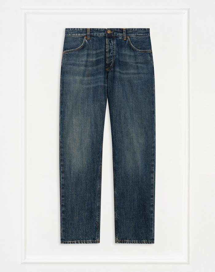 Barrel jeans in rigid denim