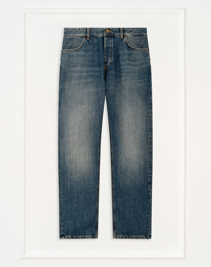 Barrel jeans in rigid denim
