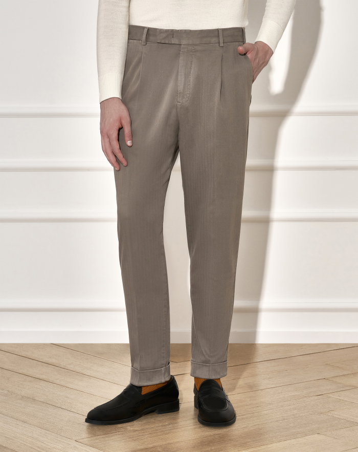 Rebel trousers in stretch herringbone