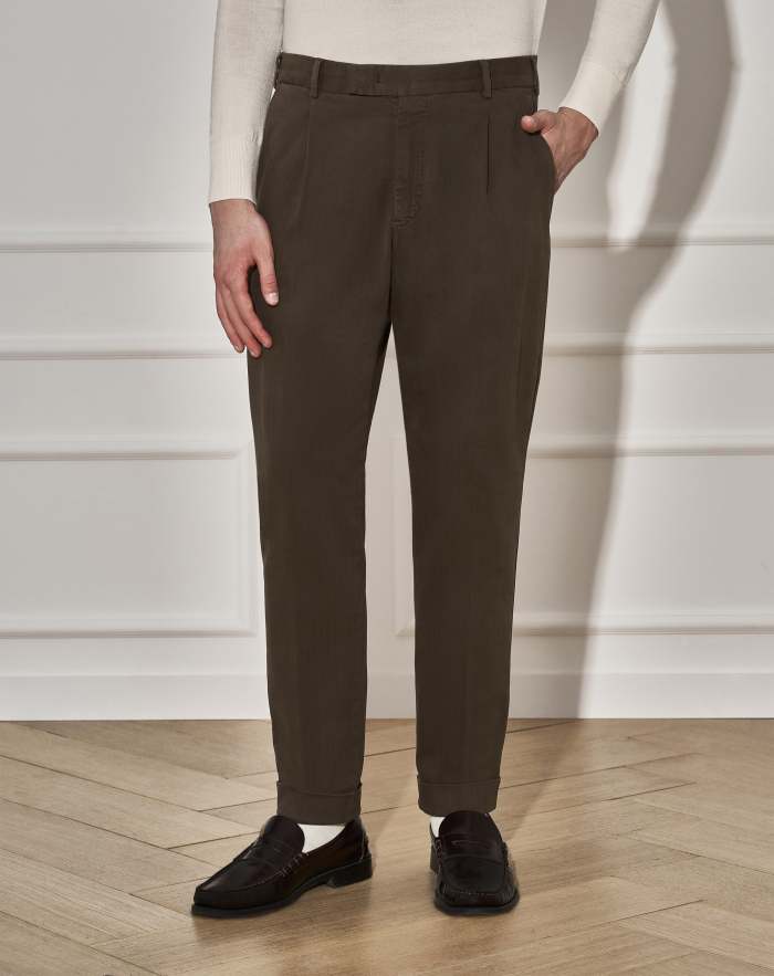 Rebel trousers in stretch herringbone