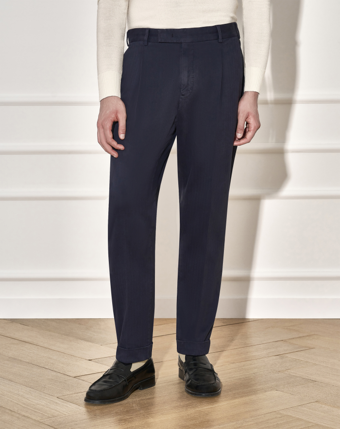 Rebel trousers in stretch herringbone