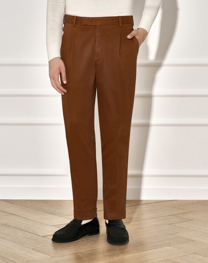 Rebel trousers in stretch herringbone