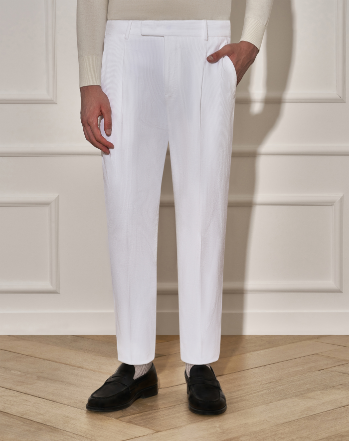 Rebel trousers in faded-effect velvet