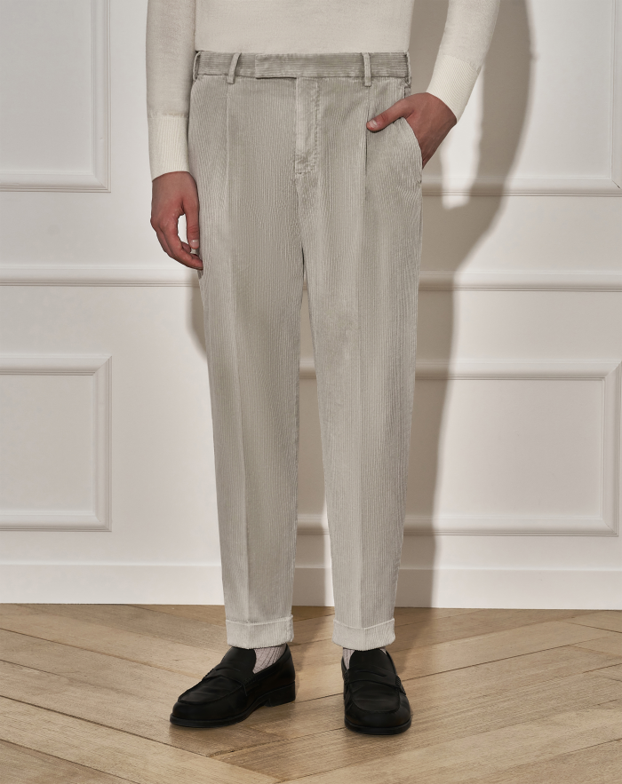 Rebel trousers in faded-effect velvet