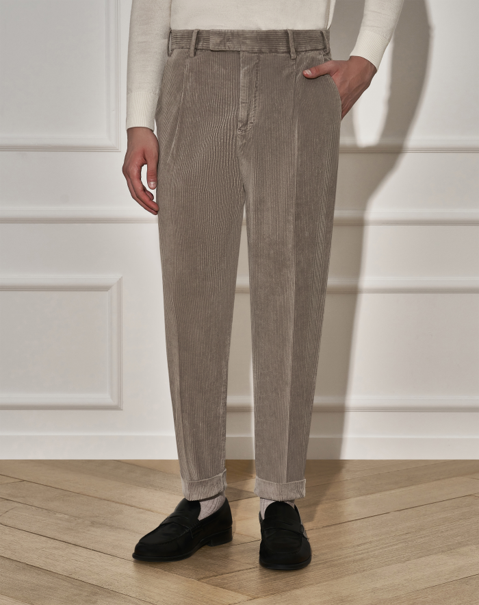 Rebel trousers in faded-effect velvet