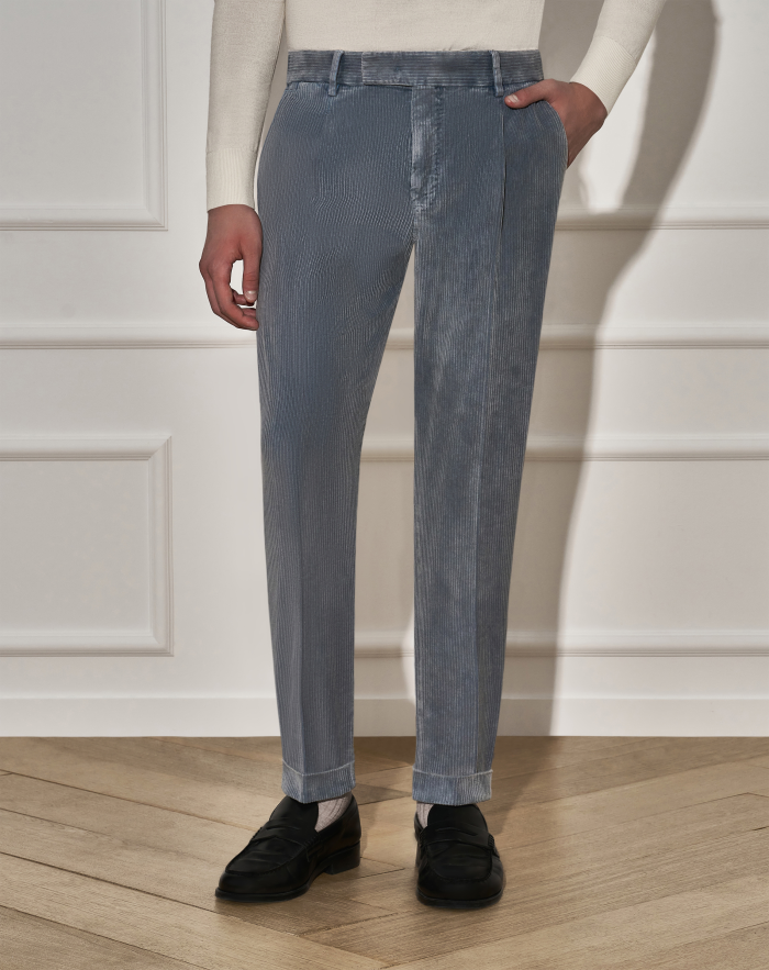 Rebel trousers in faded-effect velvet